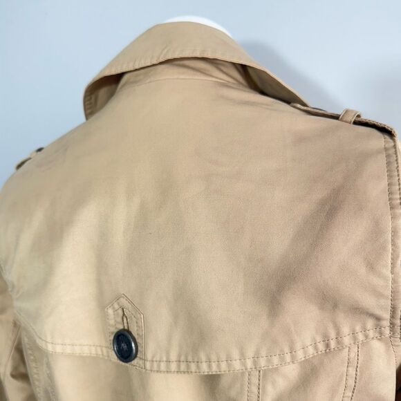 Barbour Tartan Tay Trench Coat In Beige Cream 4 Double Breasted Classic Preppy - Picture 16 of 16